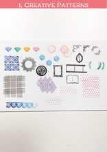 画像をギャラリービューアに読み込む, Clear Stamps ’Creative Patterns’ クリアスタンプ(手帳用)