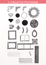 画像をギャラリービューアに読み込む, Clear Stamps ’Creative Patterns’ クリアスタンプ(手帳用)