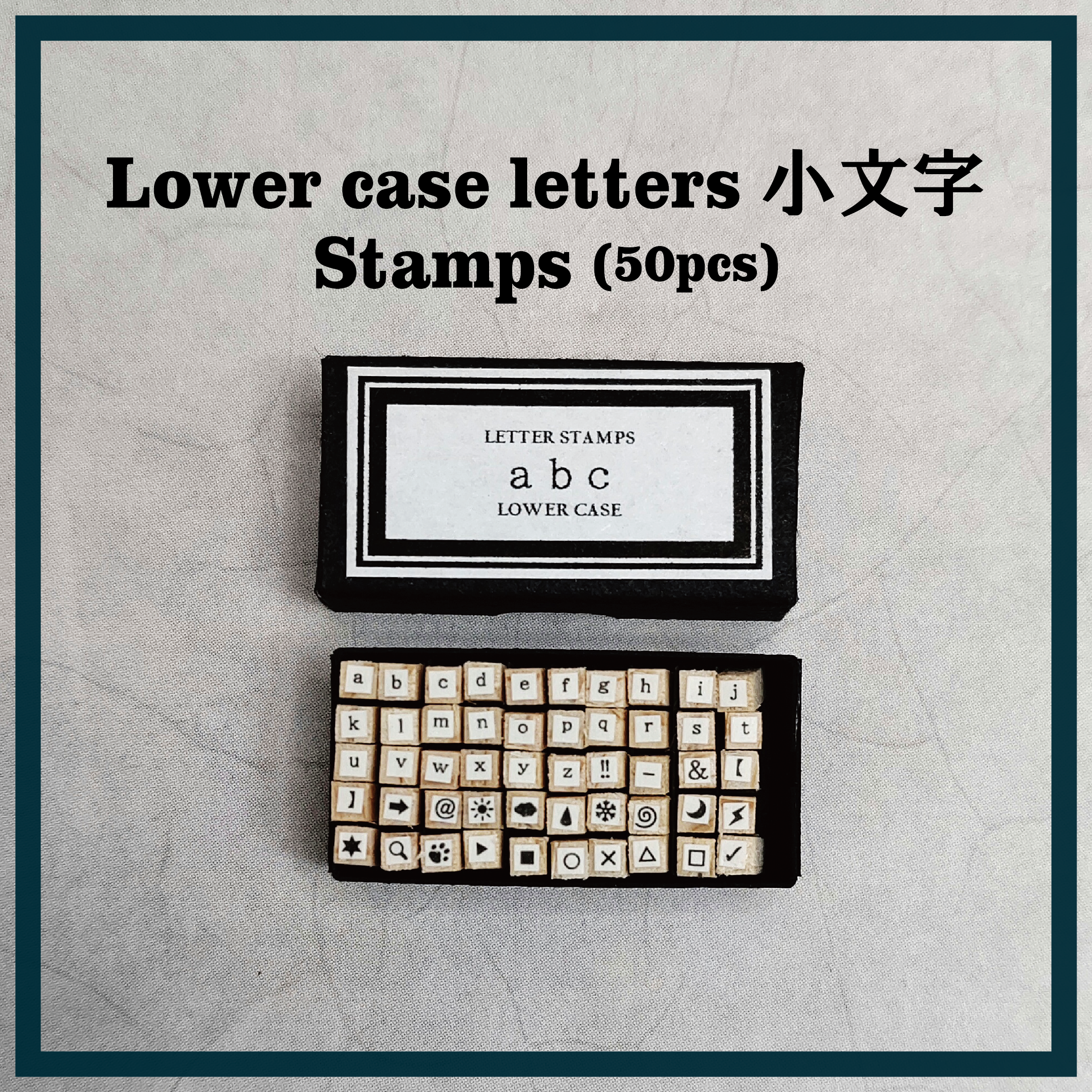 Lower case letters Stamps 小文字 – miniature POP-UP book