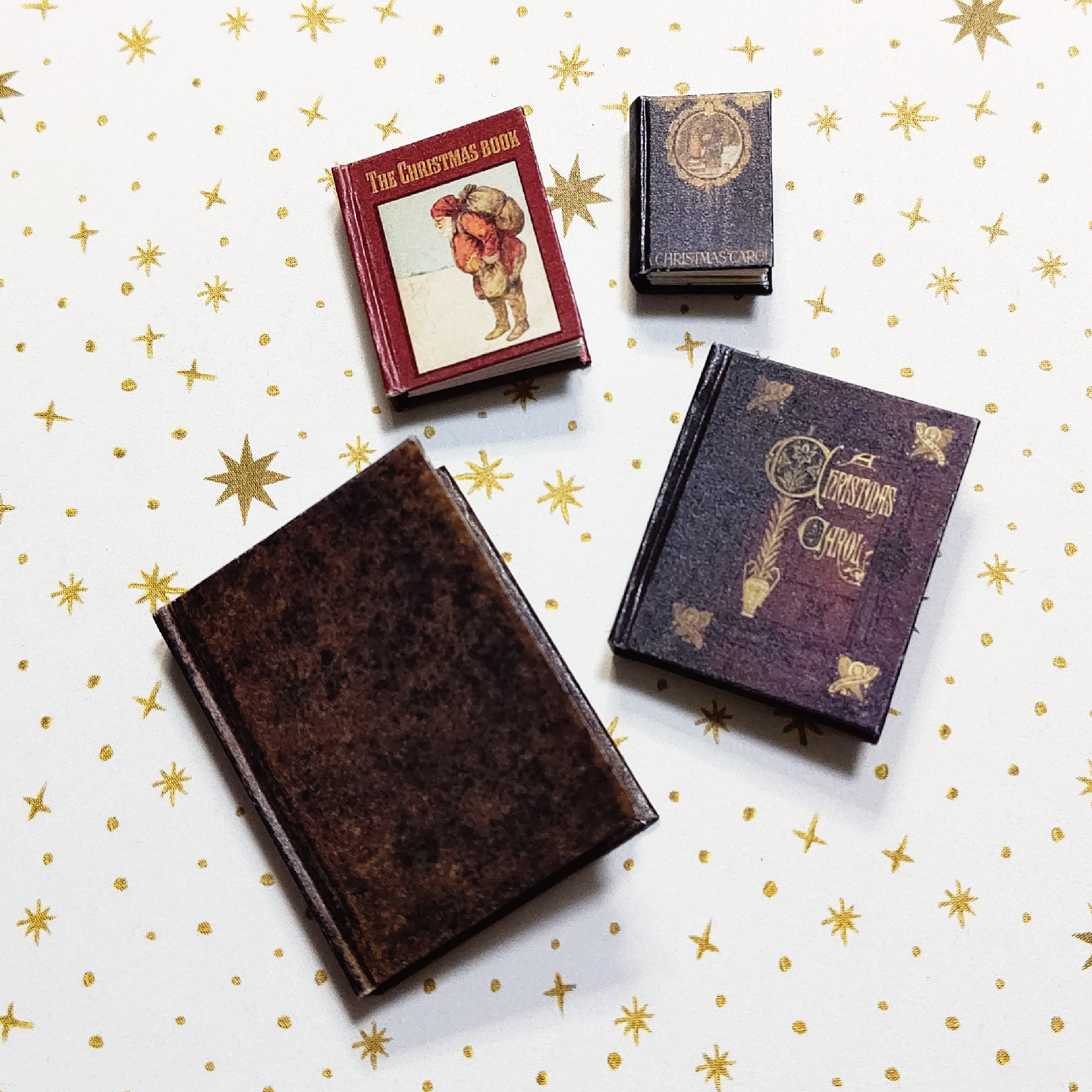 ✧1点物✧1冊✧vintage X'mas✧mini book✧豆本✧ノート✧ Download Miniature Book Kit8 'Christmas' 簡単豆本キット8