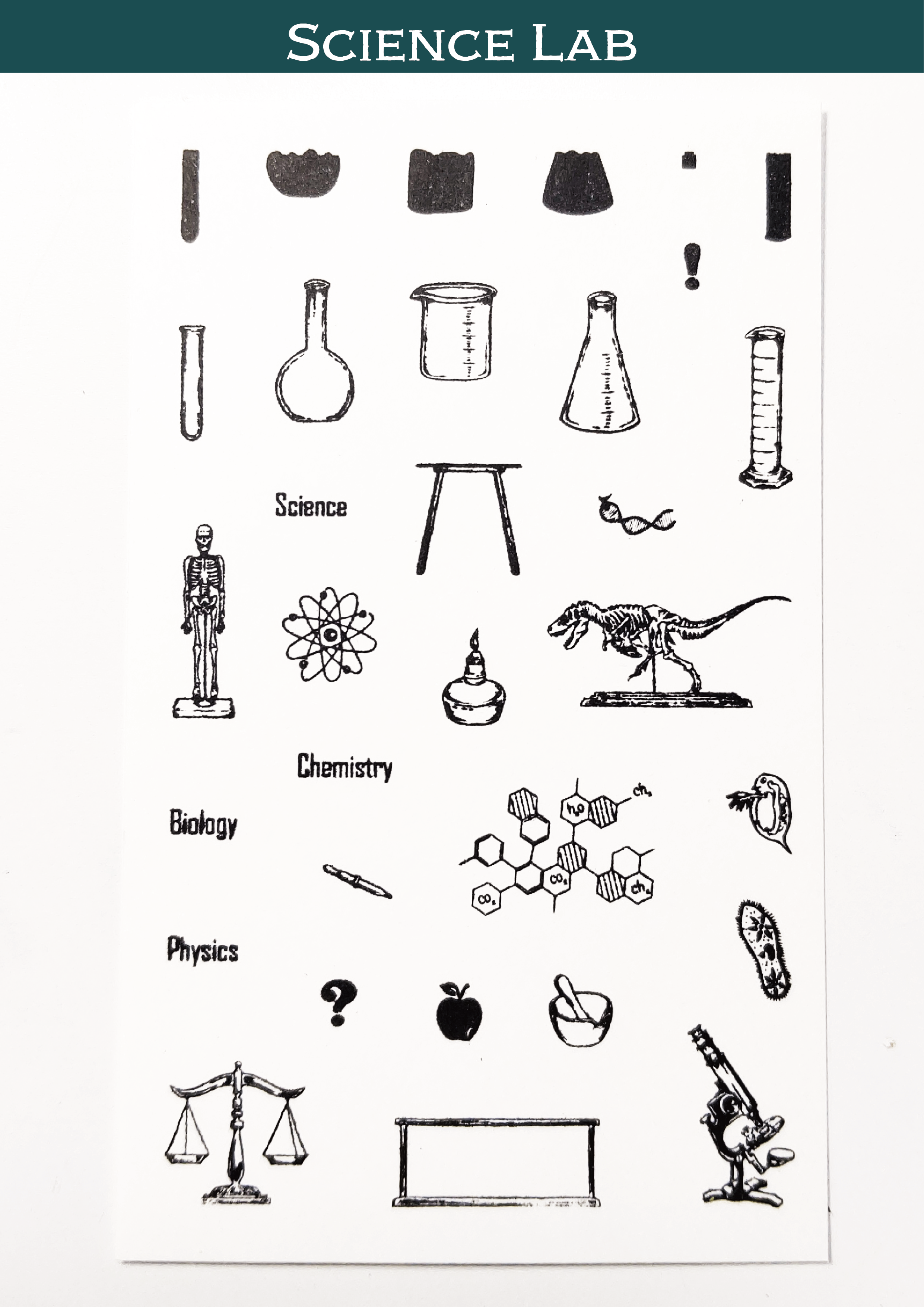Clear Stamps ‘Science Lab’ – miniature POP-UP book