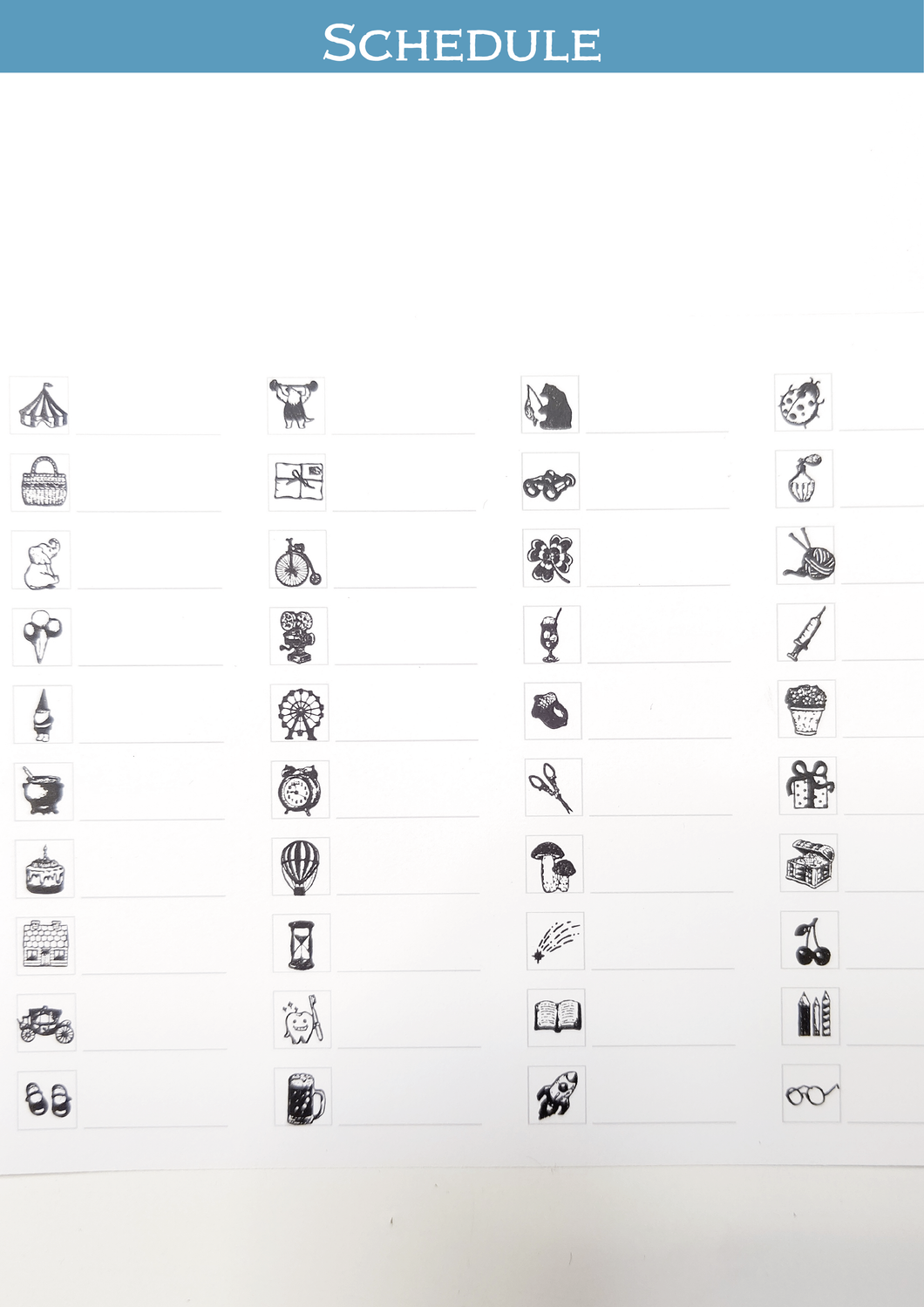 Clear Stamps ‘Schedule’