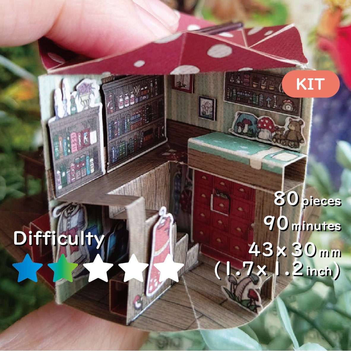MUSHROOM HOUSE Kinoko House – miniature POP-UP book